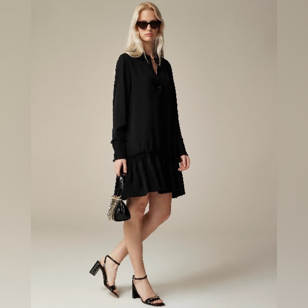 J. Crew Women’s Amelia Popover Shirtdress in drapey viscose twill Size XS #CF660